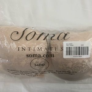 SOMA NWT stunning support balconet 34DD pale sand color -never opened